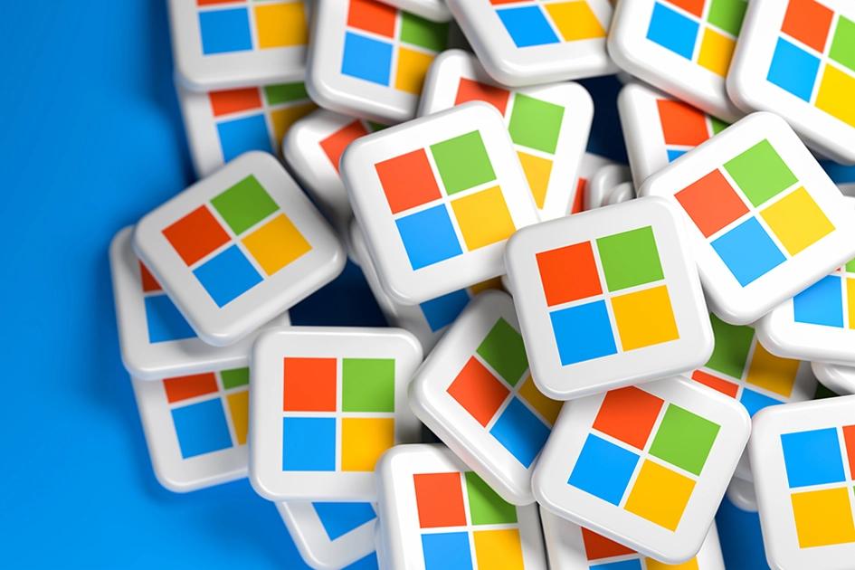 Microsoft, 365, Små Knappar Med Microsofts Logga