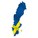 Sverigekarta Färgad I Svenska Flaggan