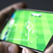 Grön Streaming Fotboll På En Mobilskärm