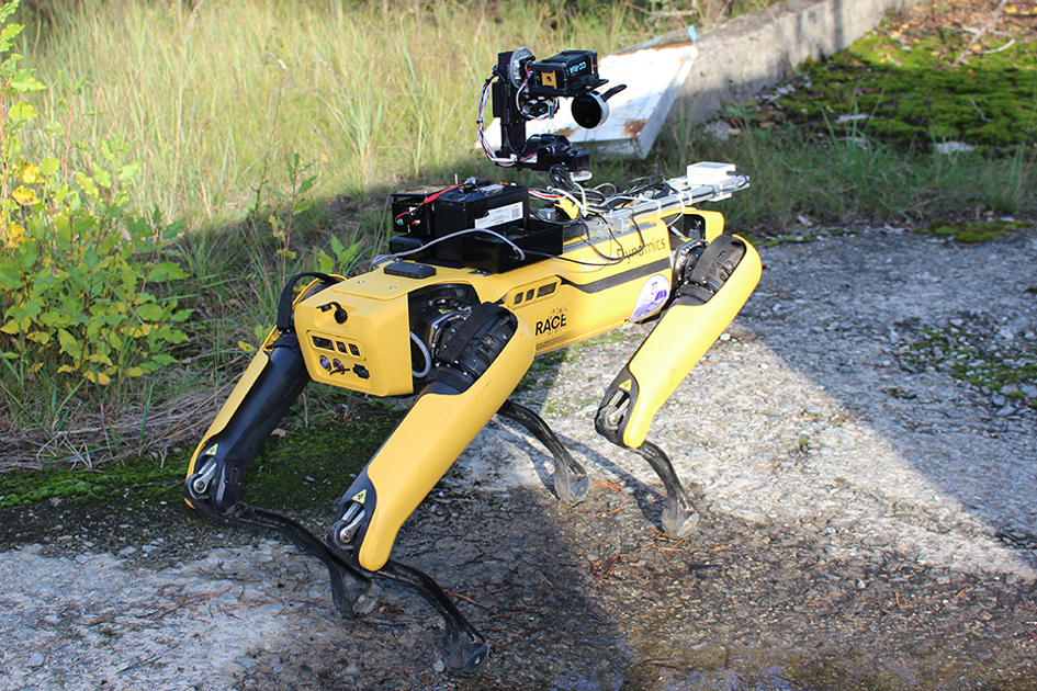 Robot, Robooten Spot Från Boston Dynamics, Ute I Naturen