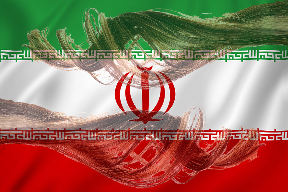 Iranska Flaggan Och Hår